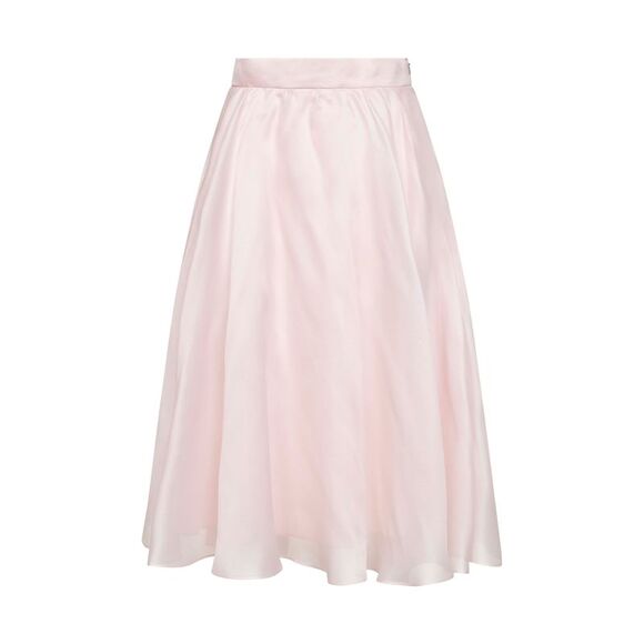 Max Mara Studio Women Pink Silk Organza Msecalle Midi Full Skirt